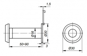 Глазок дверной Avers 2216/50-90-CR