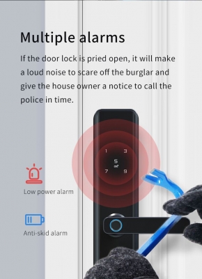 Дверной замок Volibel Bluetooth Smart Digital Lock M1 (Бэксет 55мм) (Умный дом)