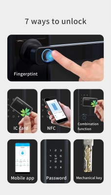 Дверной замок Volibel Bluetooth Smart Digital Lock M1 (Бэксет 65мм) (Умный дом)