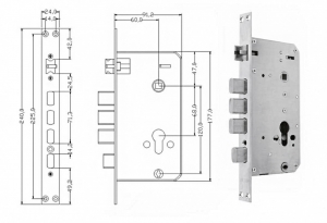 Дверной замок Volibel Bluetooth Smart Digital Lock M1 (Бэксет 55мм) (Умный дом)